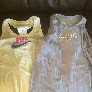 TWO Nike White and Purple Tank Tops. NWT